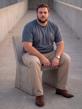 Men Plus Size Vaporcrew-Grey Solid Grey Round Neck
