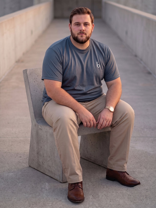 Men Plus Size Vaporcrew-Grey Solid Grey Round Neck