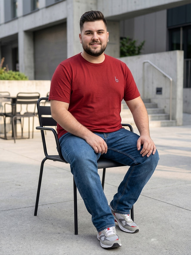 Men Plus Size Vaporcrew-Red Solid Red Round Neck