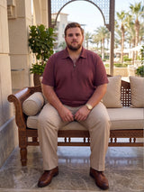 Men Plus Size Derion Maroon Textured Polo Tshirt