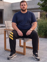 Men Plus Size Laven Black Solid Trackpants