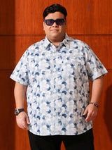 Men Plus Size Facet Multicolor Printed Casual Shirt