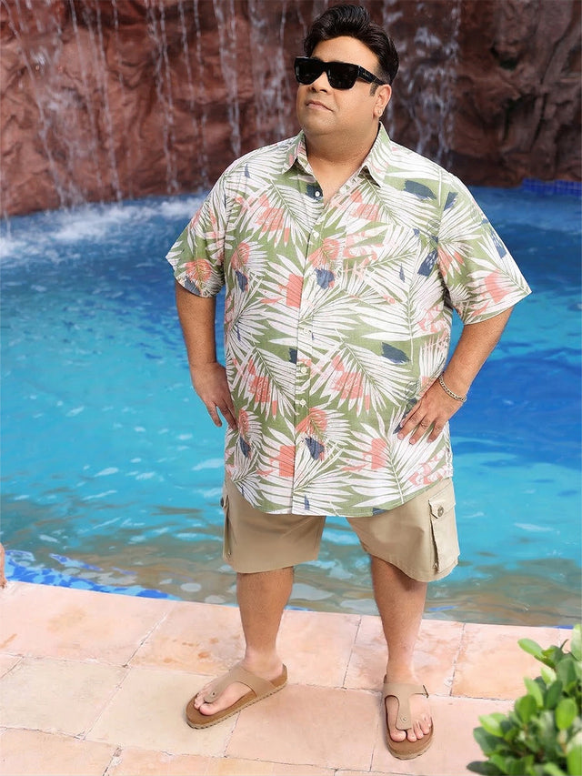 Men Plus Size Havana Multicolor Printed Casual Shirt
