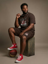 Men Plus Size Kickster Brown Printed Co-Ords