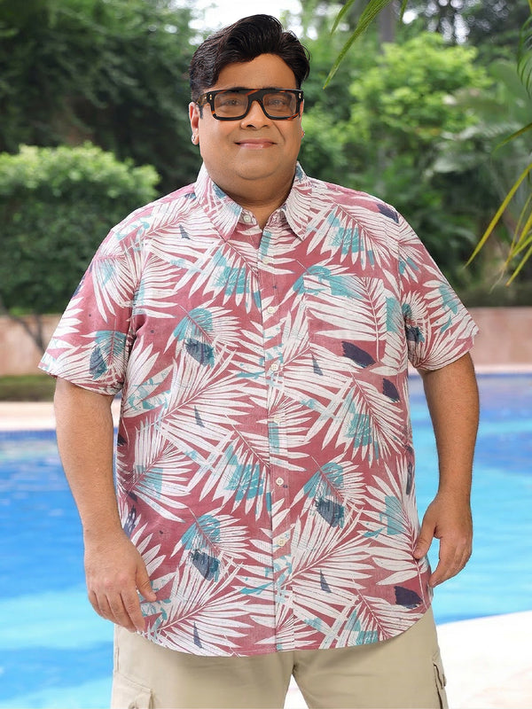 Men Plus Size Tropico Multicolor Printed Casual Shirt