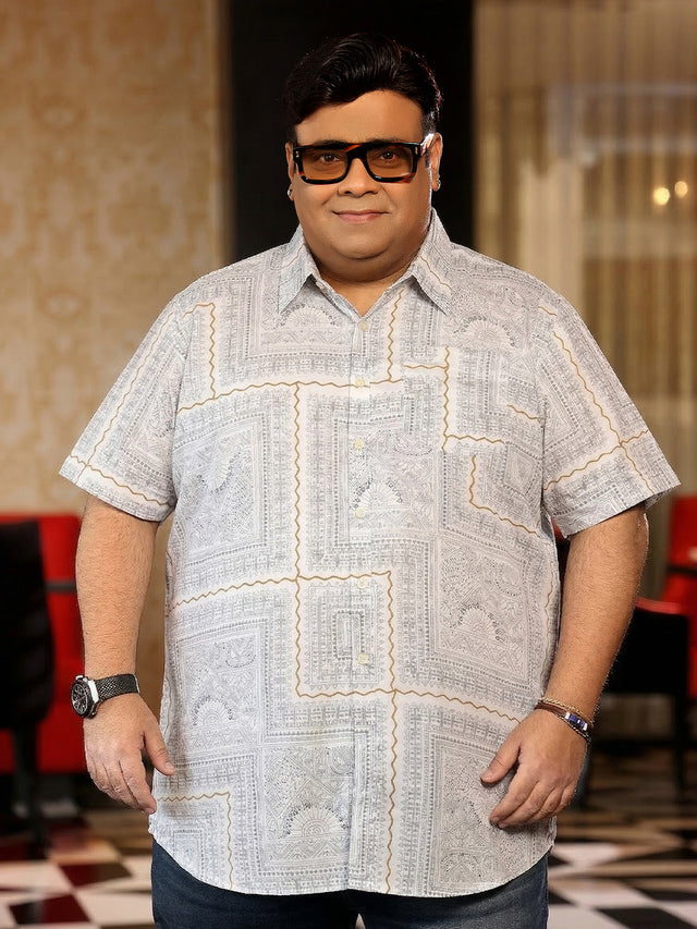 Men Plus Size Quarry Multicolor Printed Casual Shirt