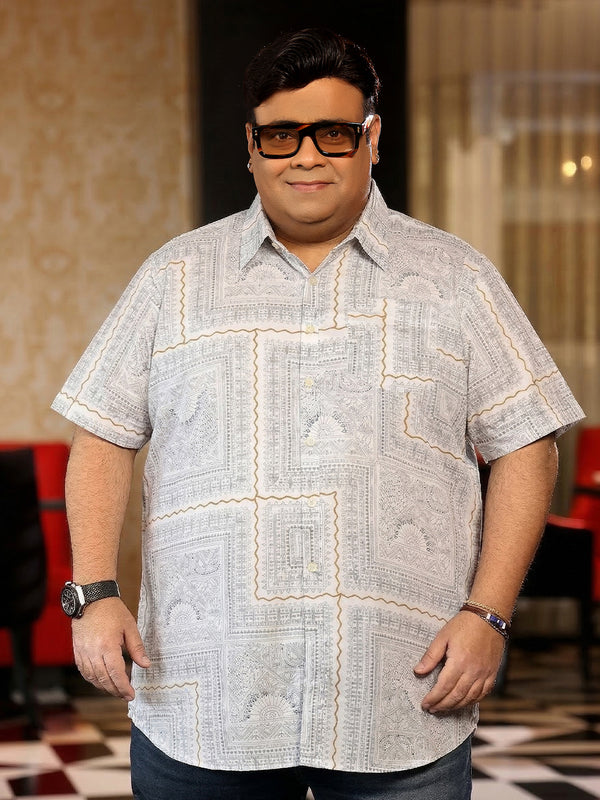 Men Plus Size Quarry Multicolor Printed Casual Shirt