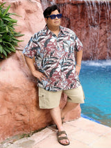 Men Plus Size Featherboat Multicolor Printed Casual Shirt