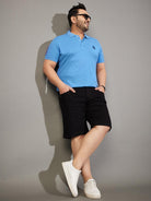 Men Plus Size Impetus-Black Solid Shorts - bigbanana