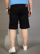 Men Plus Size Impetus-Black Solid Shorts - bigbanana