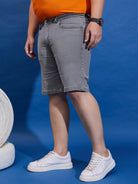 Men Plus Size Impetus-Grey Solid Shorts - bigbanana