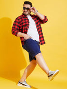 Men Plus Size Impetus-Navy Solid Shorts - bigbanana