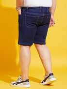 Men Plus Size Impetus-Navy Solid Shorts - bigbanana