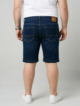 Men Plus Size Vigorous Navy Blue Solid Shorts