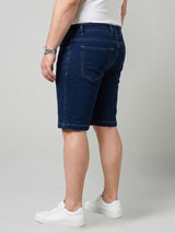 Men Plus Size Vigorous Navy Blue Solid Shorts