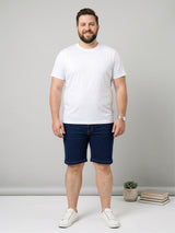 Men Plus Size Vigorous Navy Blue Solid Shorts