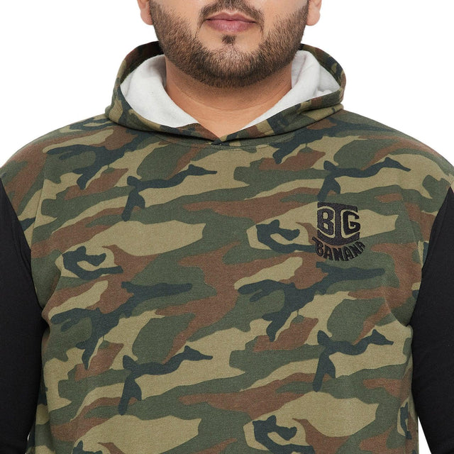 Men Plus Size Infantary Colorblock Sweatshirt - bigbanana