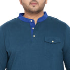 Men Plus Size Infinity Solid Henley Tshirt - bigbanana