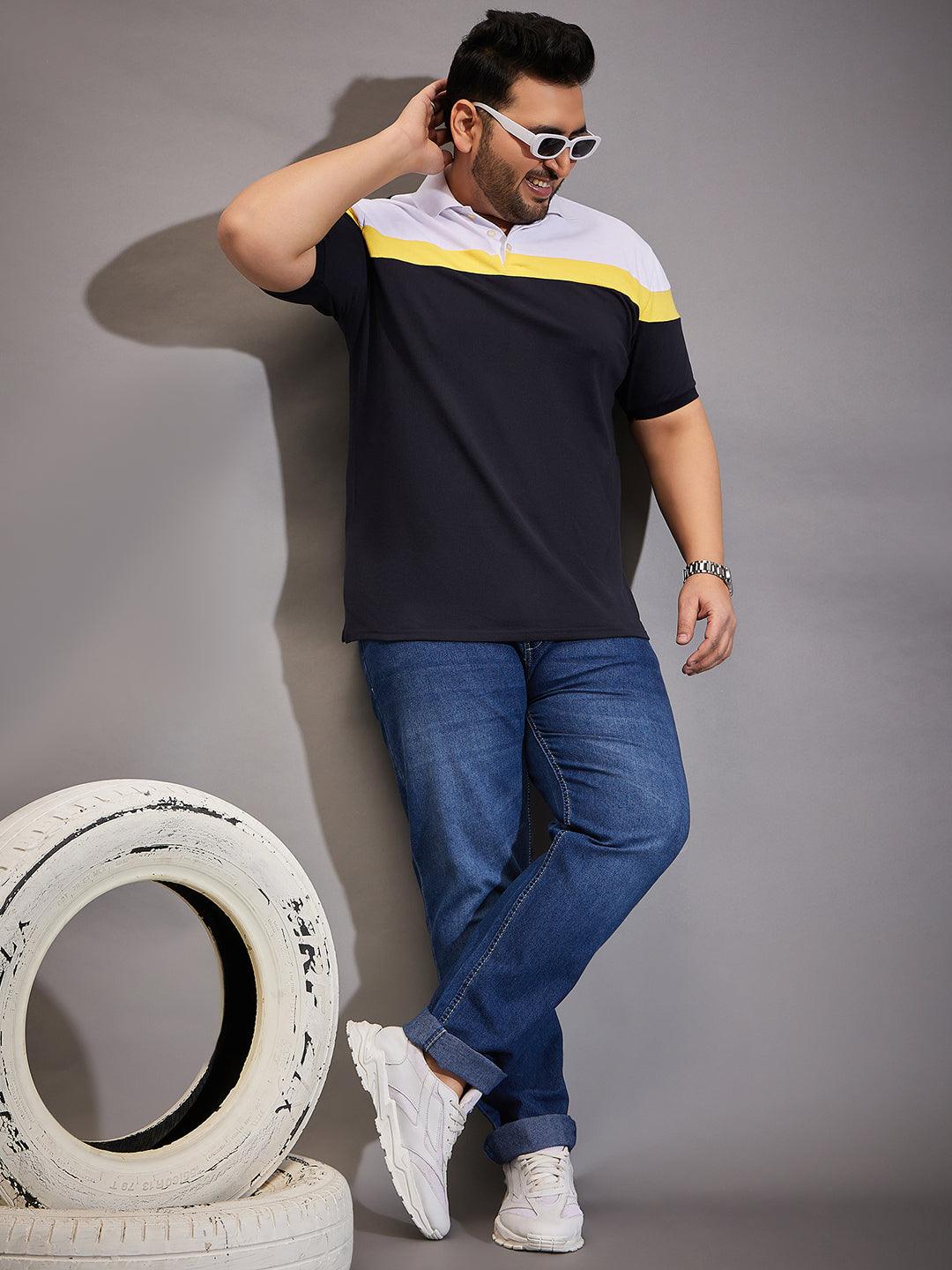 Men Plus Size Ingre Washed Indigo Denim - bigbanana