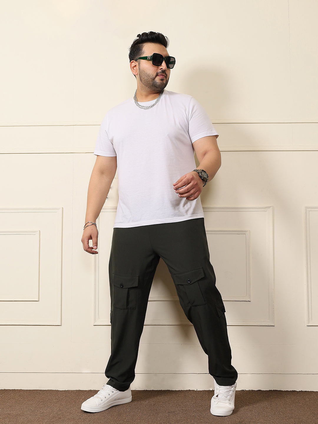 Men Plus Size Inlet Solid Trackpant - bigbanana