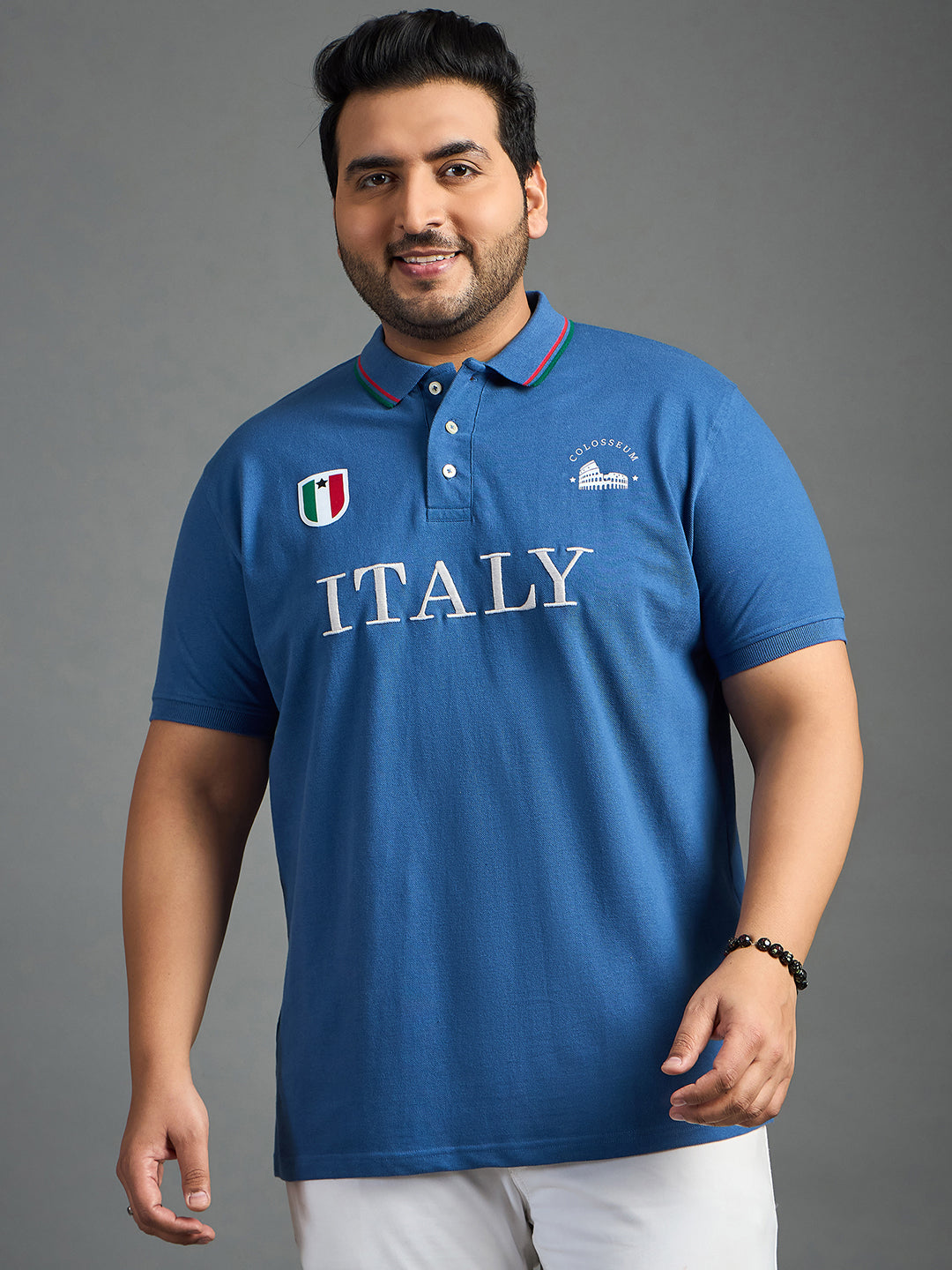 Men Plus Size Italy Printed Polo Tshirt - bigbanana