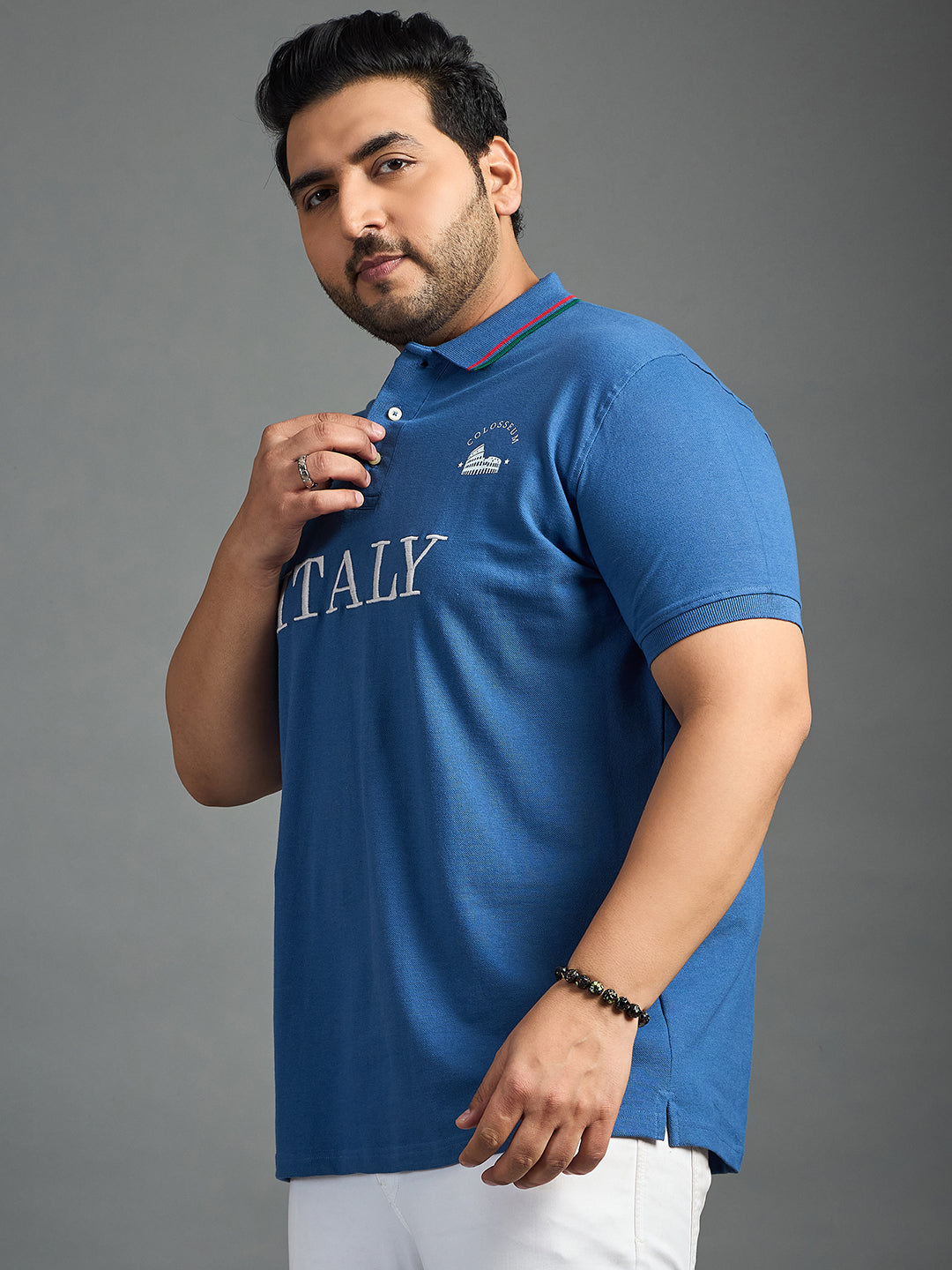 Men Plus Size Italy Printed Polo Tshirt - bigbanana