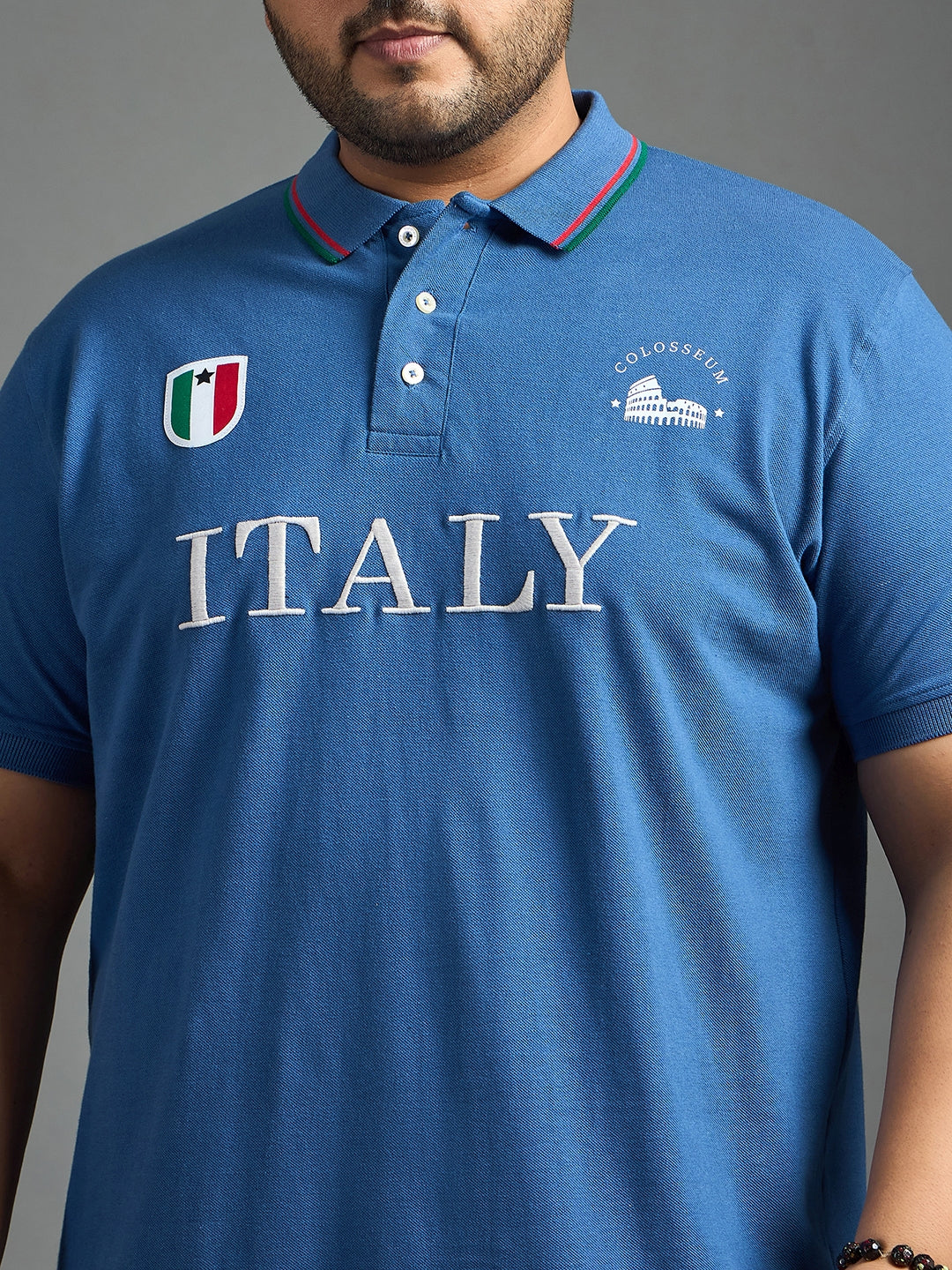 Men Plus Size Italy Printed Polo Tshirt - bigbanana