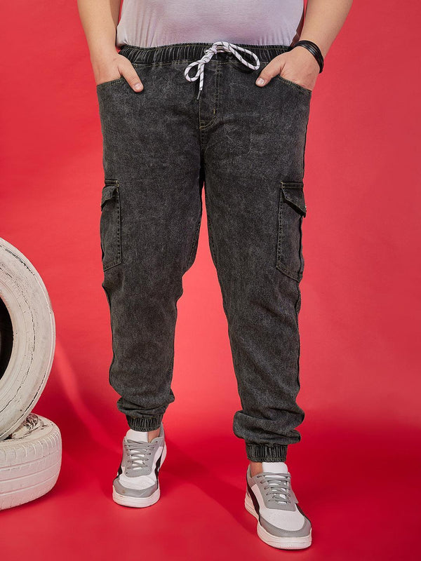 Men Plus Size Jackal Washed Jeans