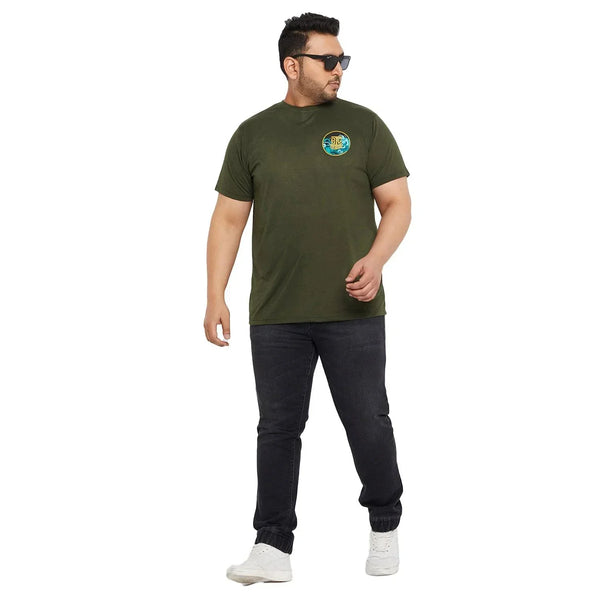 Men Plus Size Jolt Printed Round Neck Tshirt