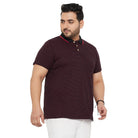 Men Plus Size Joy-Maroon Textured Polo Tshirt - bigbanana