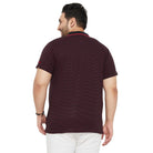 Men Plus Size Joy-Maroon Textured Polo Tshirt - bigbanana