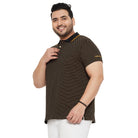 Men Plus Size Joy-Yellow Textured Polo Tshirt - bigbanana