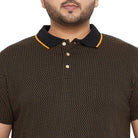 Men Plus Size Joy-Yellow Textured Polo Tshirt - bigbanana