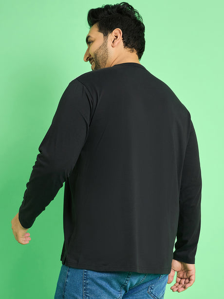Men Plus Size Jurado Color Block Henley Tshirt - bigbanana