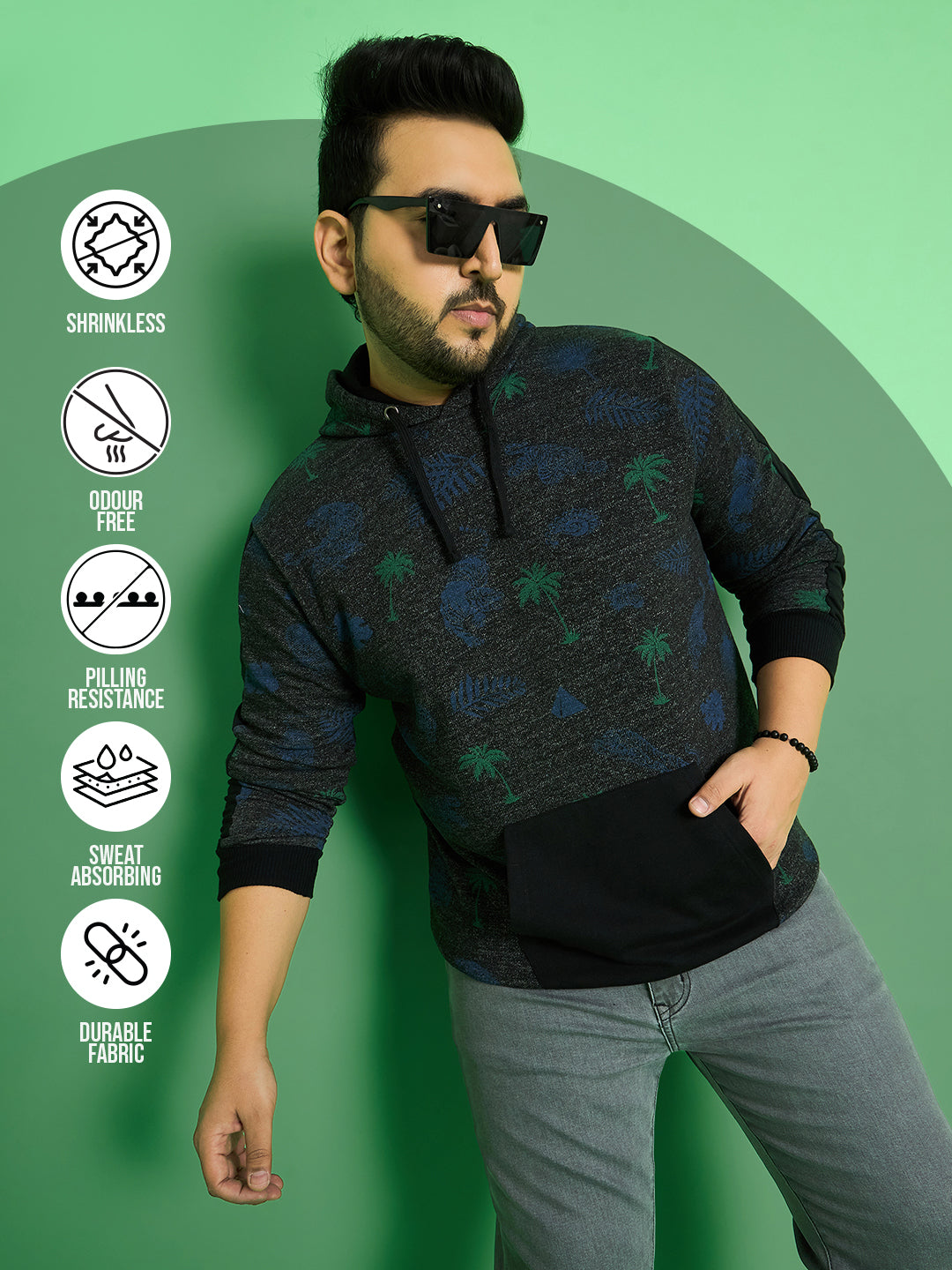 Men Plus Size Jursinci Printed Sweatshirts - bigbanana