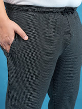 Men Plus Size Kadam Black Printed Trackpant