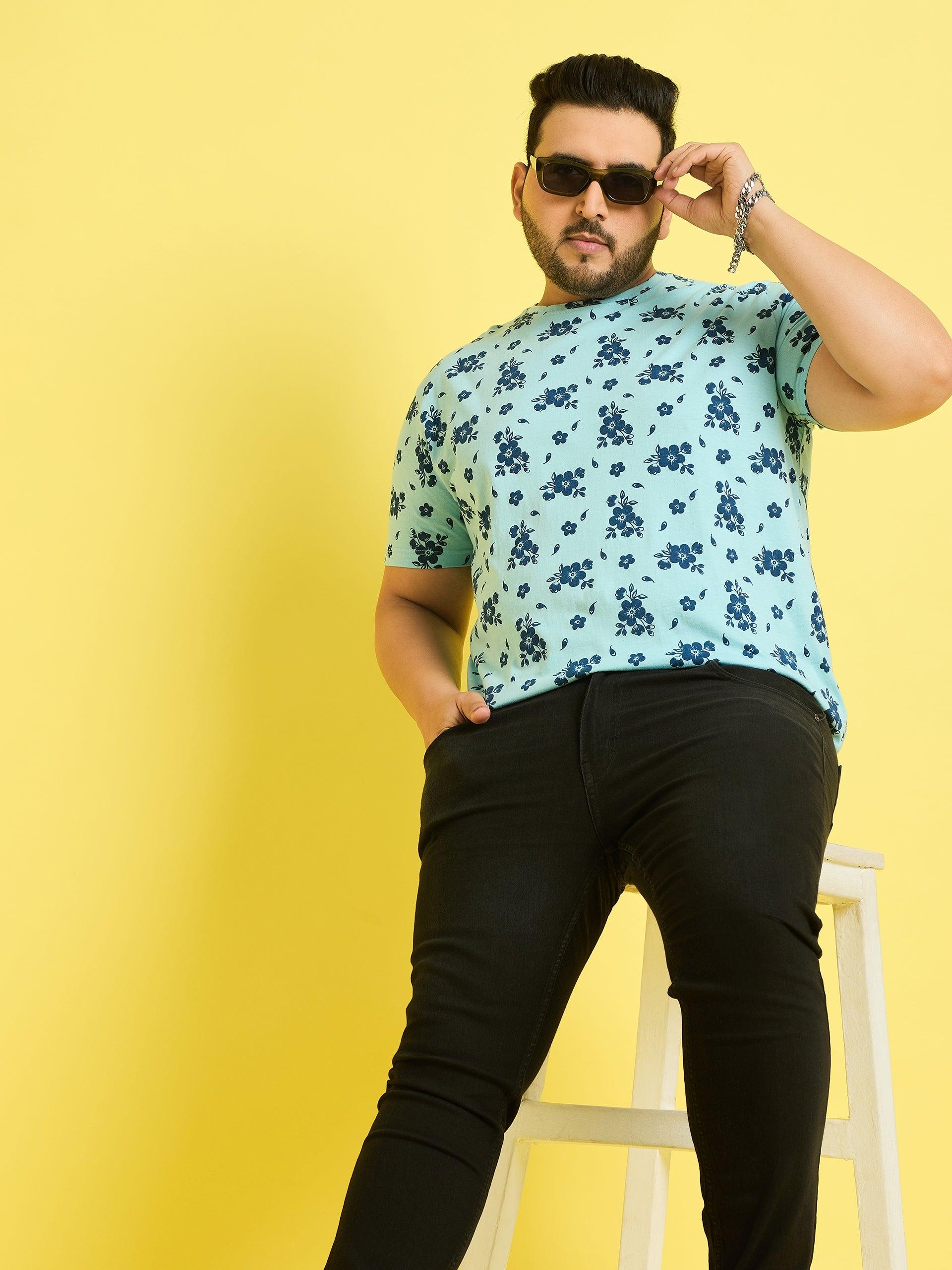 Men Plus Size Kansas Printed Round Neck Tshirt - bigbanana