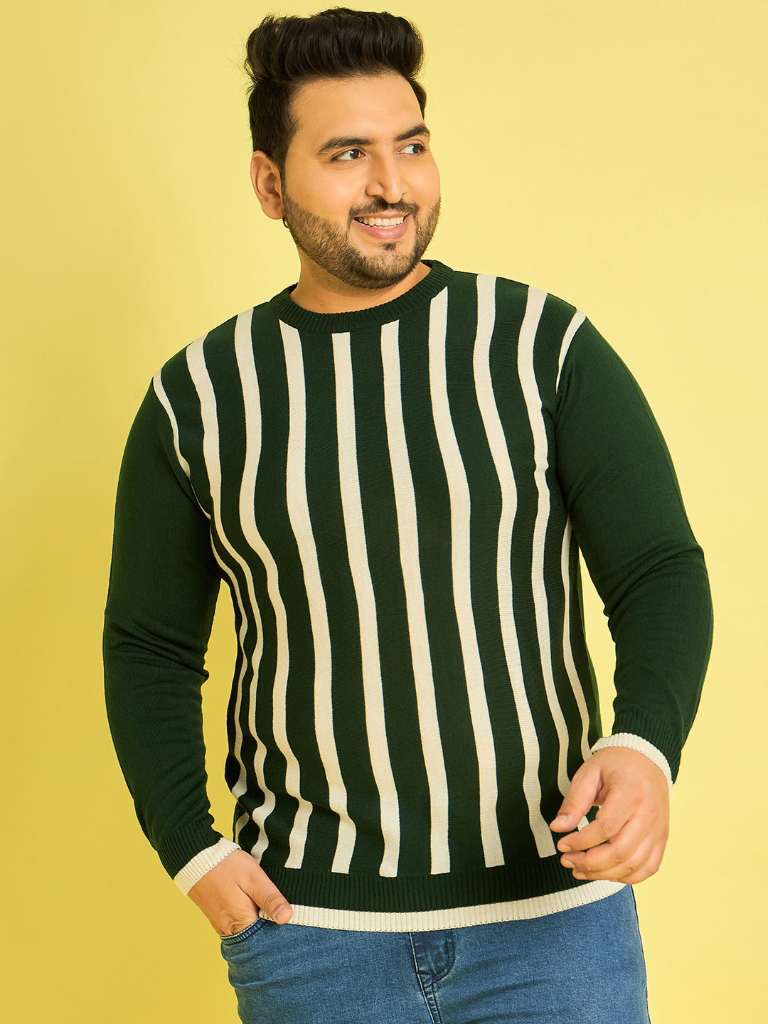 Men Plus Size Karumba Striped Sweater - bigbanana