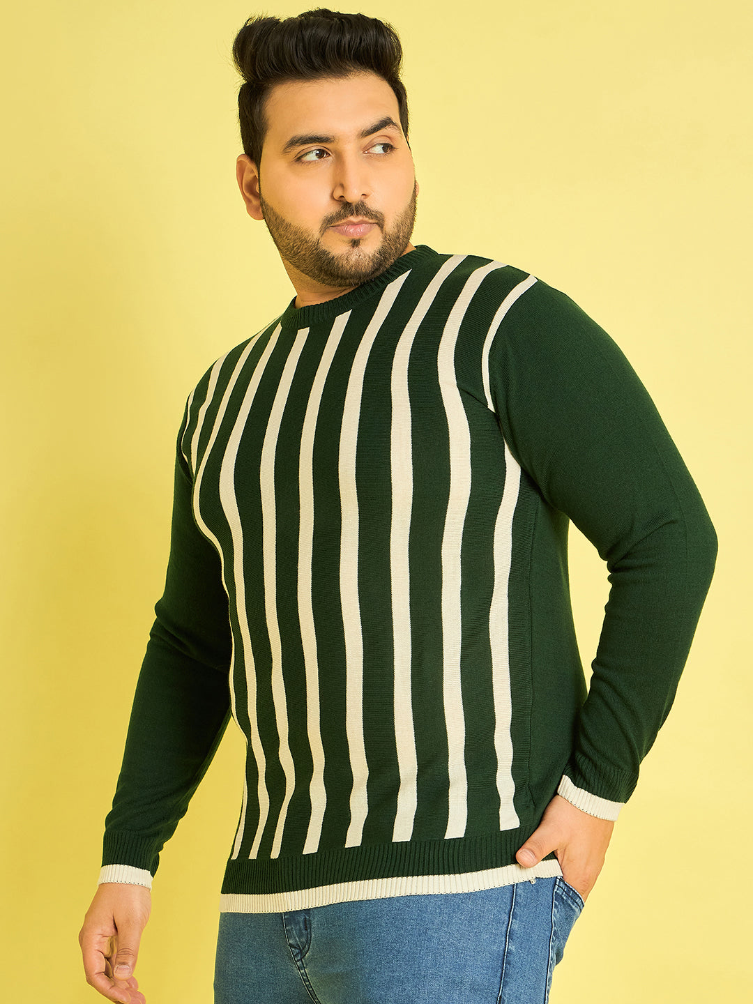 Men Plus Size Karumba Striped Sweater - bigbanana