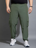 Men Plus Size Kelvin-Green Solid Trackpant - bigbanana