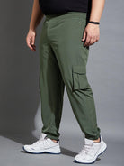 Men Plus Size Kelvin-Green Solid Trackpant - bigbanana