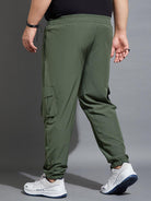 Men Plus Size Kelvin-Green Solid Trackpant - bigbanana