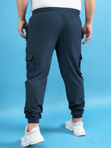 Men Plus Size Kelvin Navy Solid Trackpant