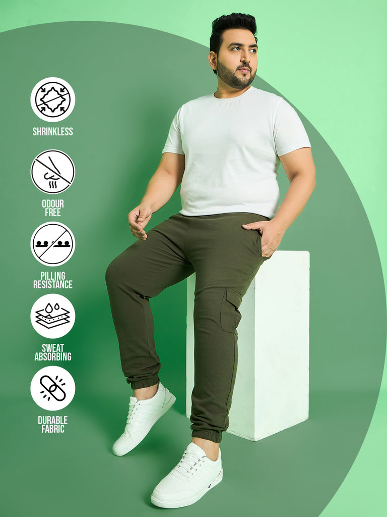 Men Plus Size Kempsey Solid Trackpant - bigbanana