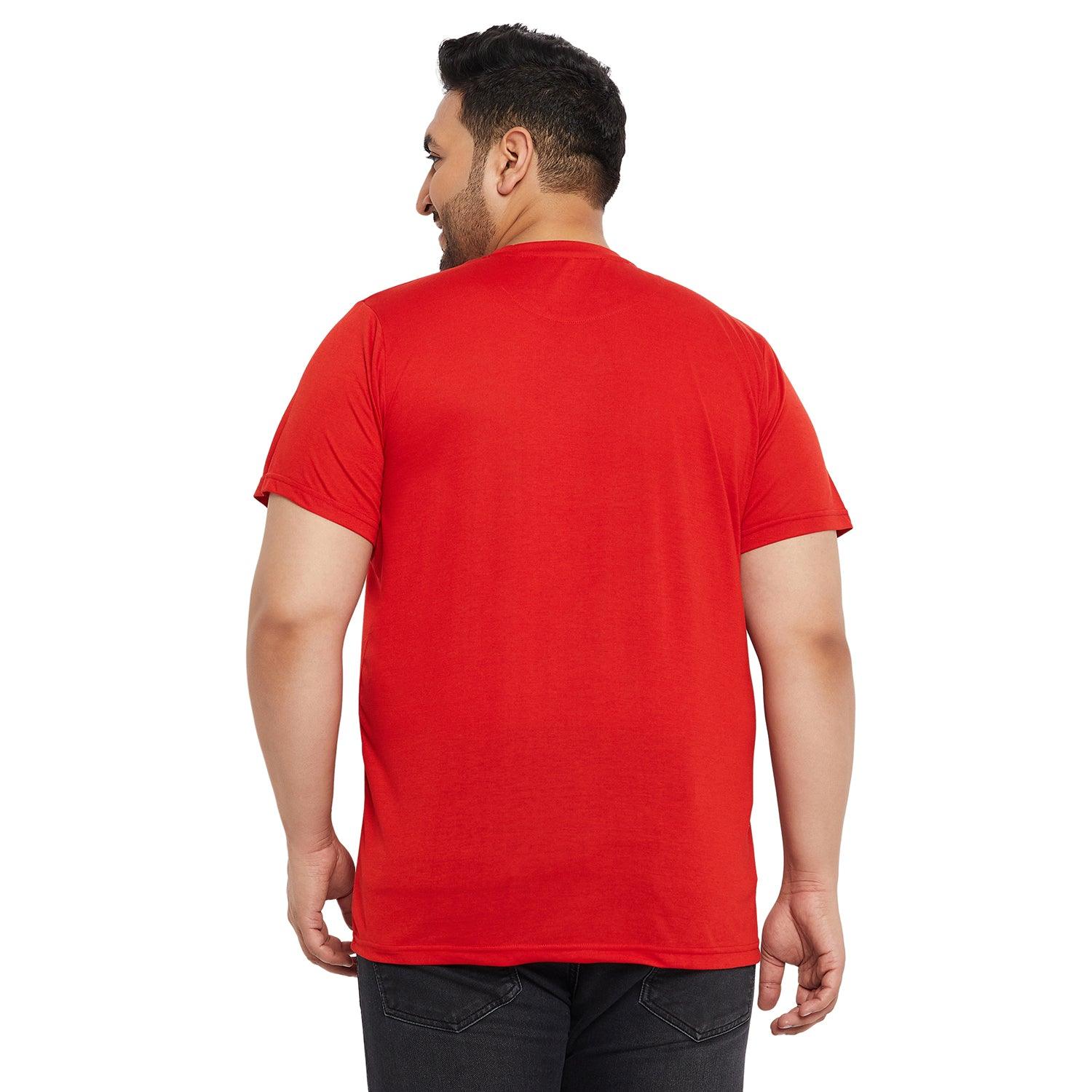 Men Plus Size Keys Printed Round Neck Tshirt - bigbanana