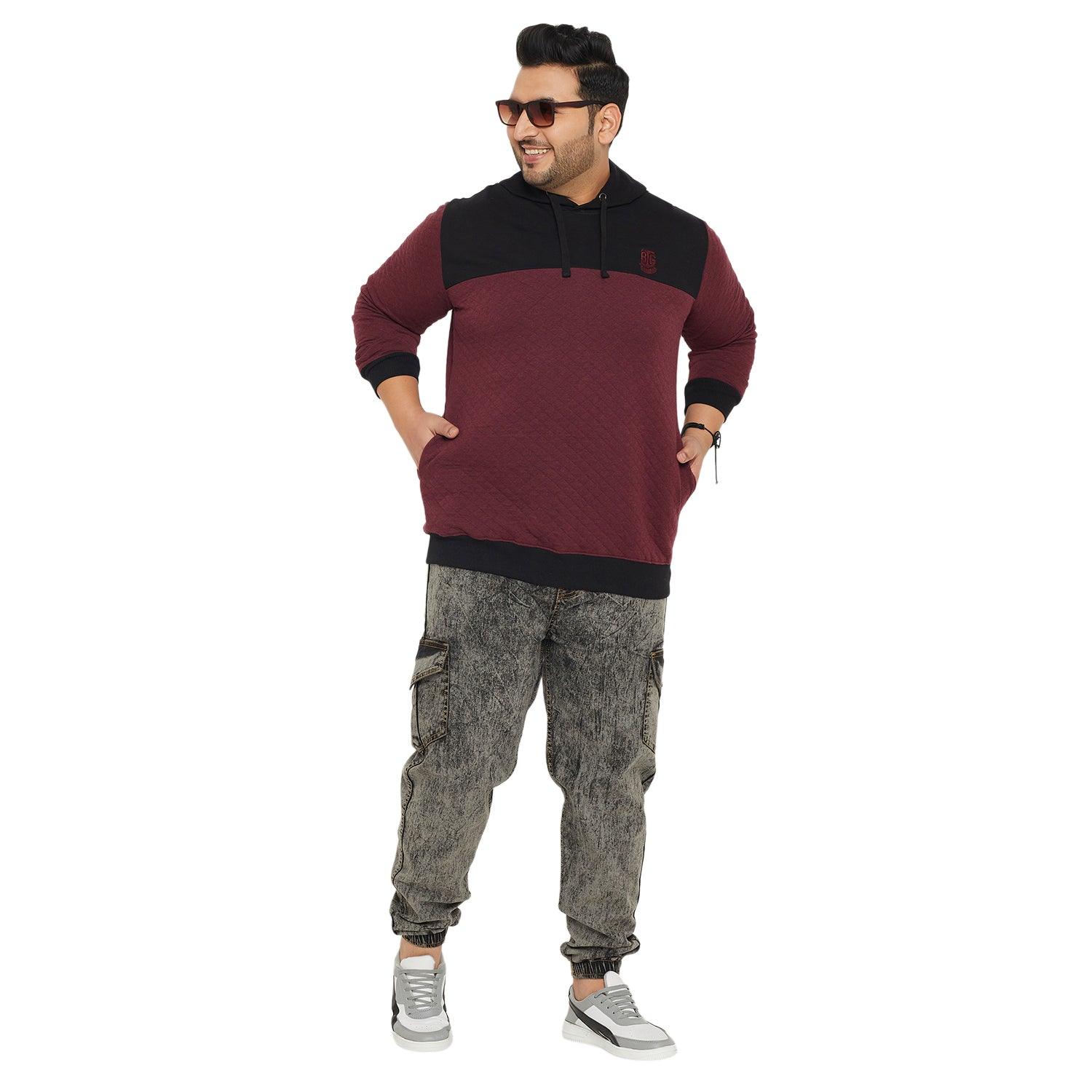 Men Plus Size Kimso Colorblock Sweatshirt - bigbanana