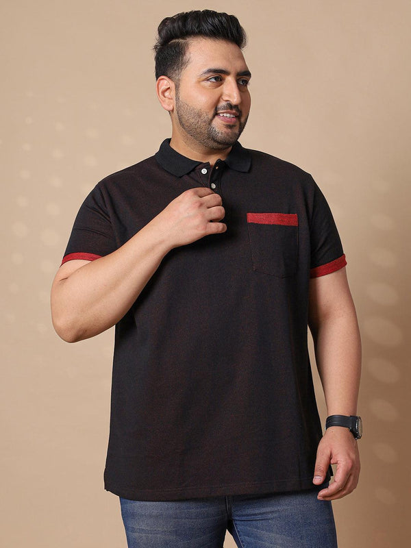 Men Plus Size Kimtro Solid Polo Tshirt