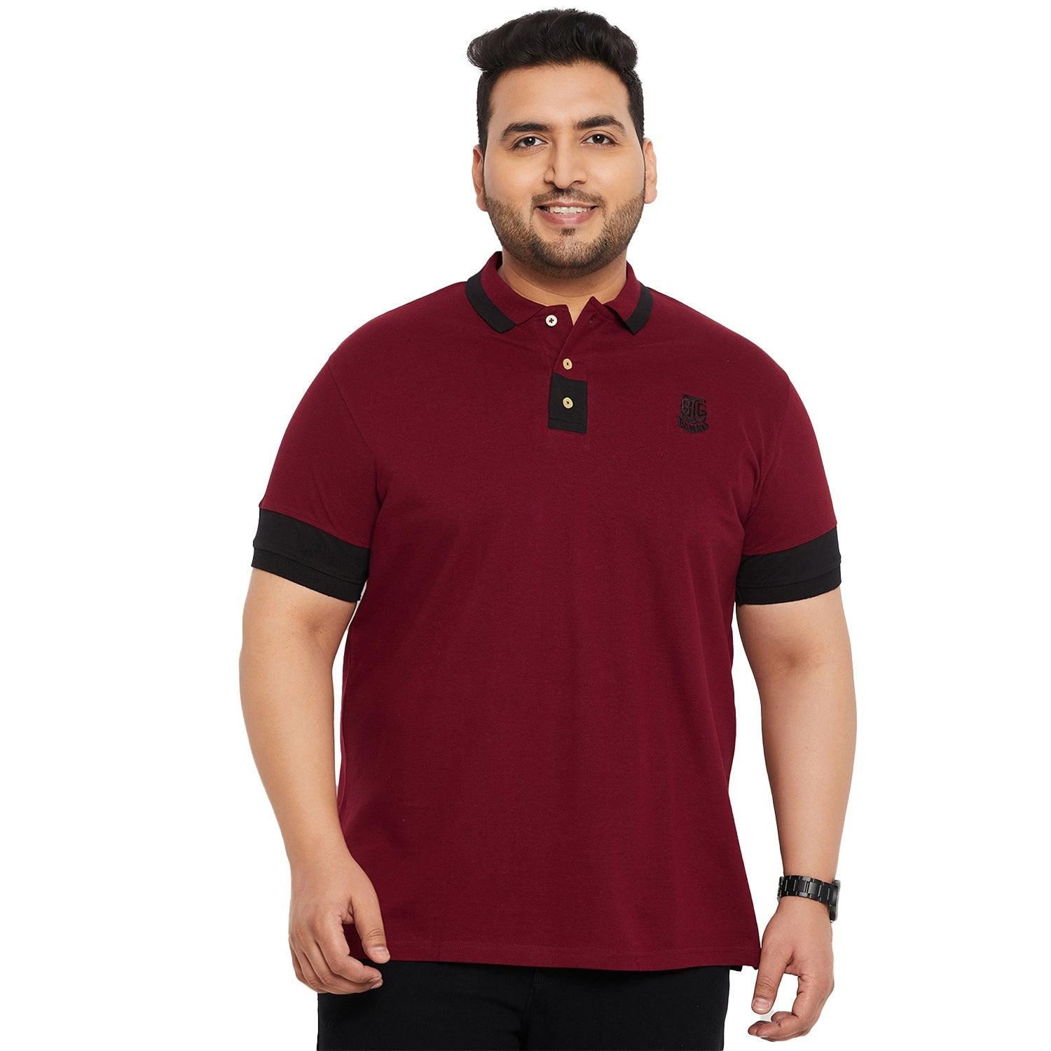 Men Plus Size Kol Solid Polo Tshirt - bigbanana