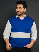 Men Plus Size Konce Colourblocked Sweater - bigbanana