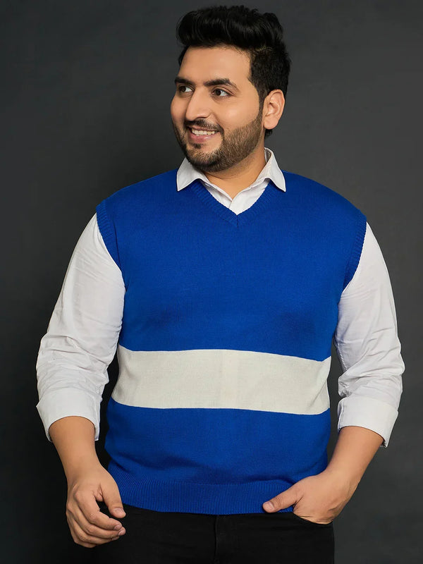 Men Plus Size Konce Colourblocked Sweater